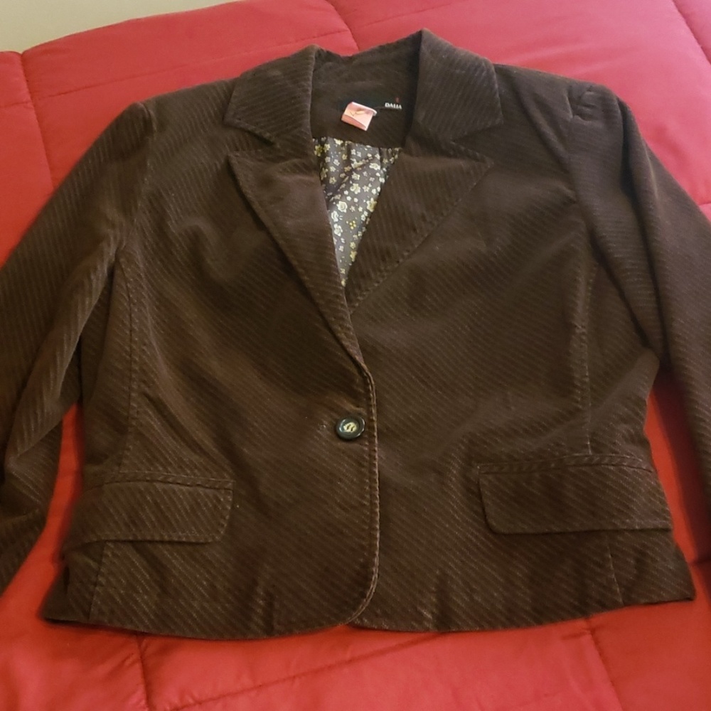 2- piece corduroy suit.